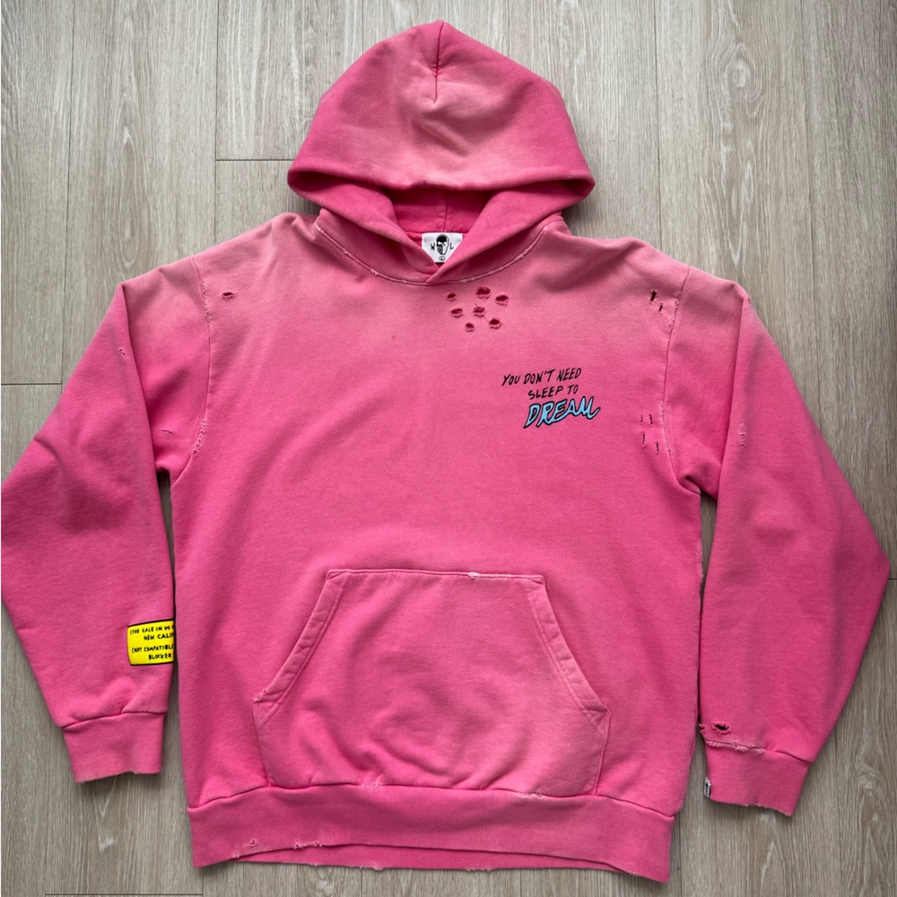 Warren Lotas “The Mirage” Graphic Hoodie Neon Pink Size Large